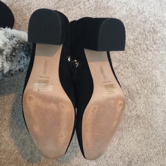 Louise et Cie black suede, gold buckle booties - Picture 3 of 5